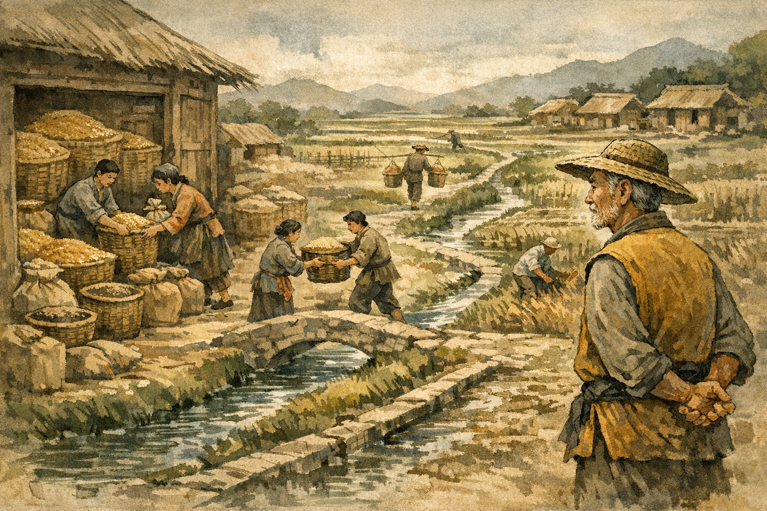 Increase Flowing Downhill panel 6 for Hexagram 42, Increase.