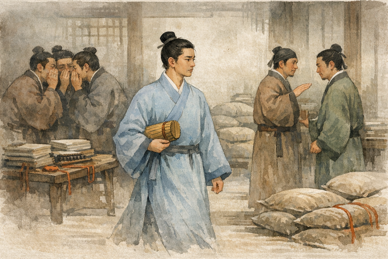 No Whispering panel 2 for Hexagram 43, Breakthrough.