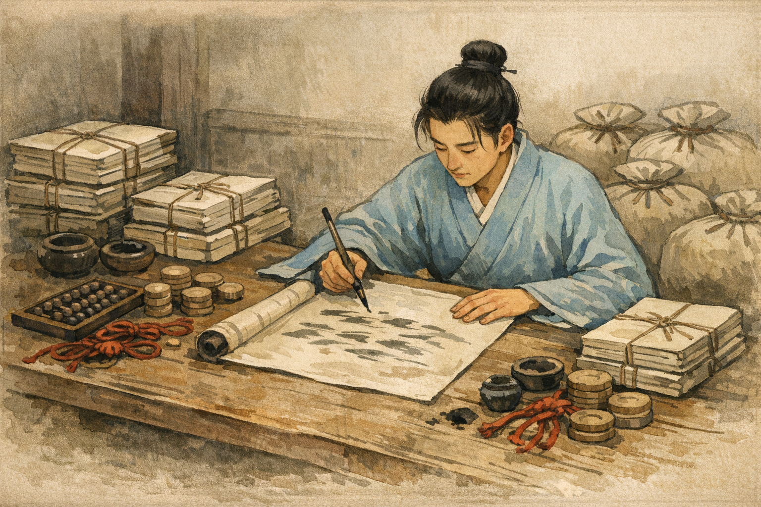 Clean Memorial panel 3 for Hexagram 43, Breakthrough.