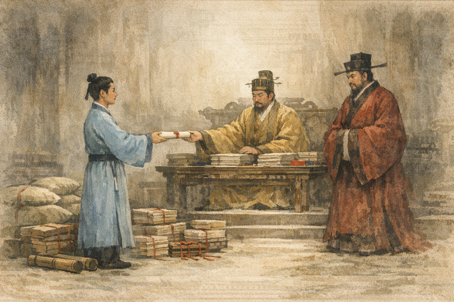 Presented At Court panel 4 for Hexagram 43, Breakthrough.