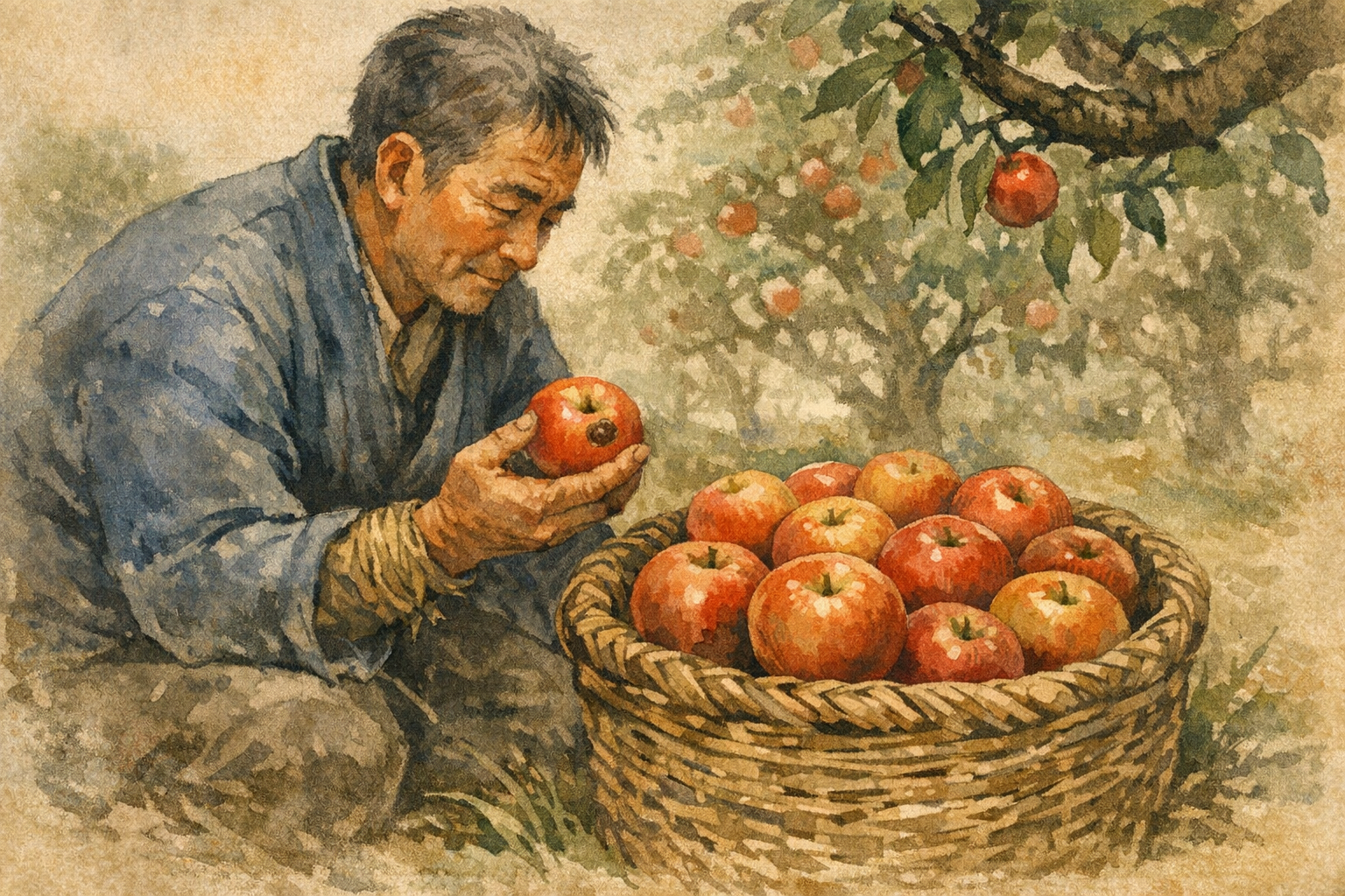 One Rotten Apple panel 1 for Hexagram 44, Coming to Meet.