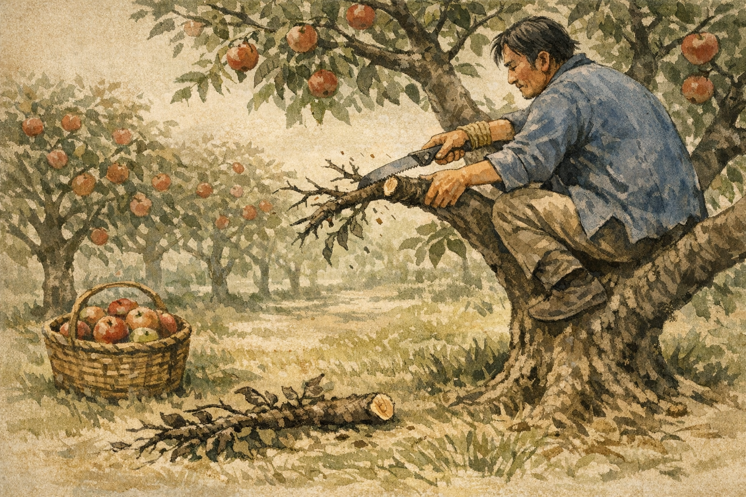 One Limb Cut panel 4 for Hexagram 44, Coming to Meet.