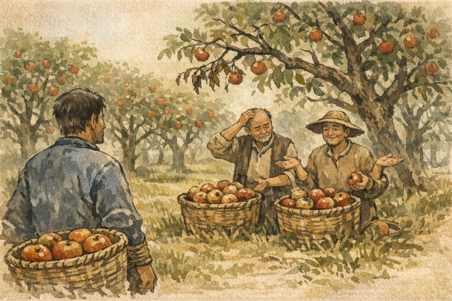 Neighbors Ignore The First Sign panel 5 for Hexagram 44, Coming to Meet.