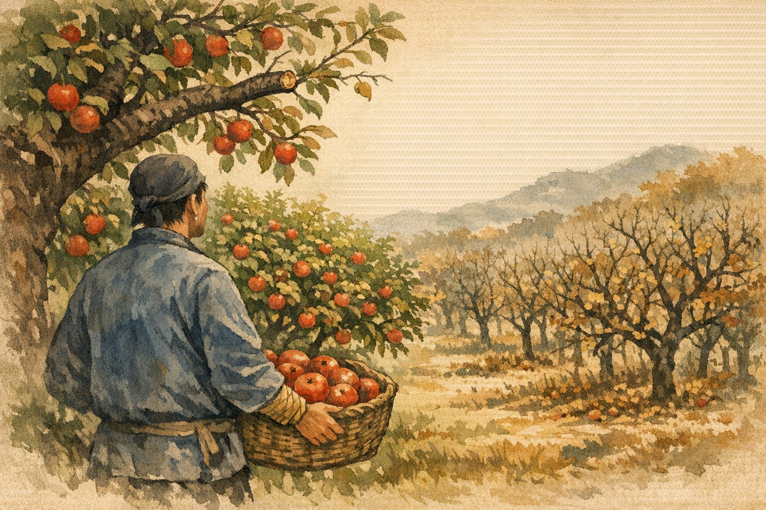 Healthy Orchard Saved panel 6 for Hexagram 44, Coming to Meet.