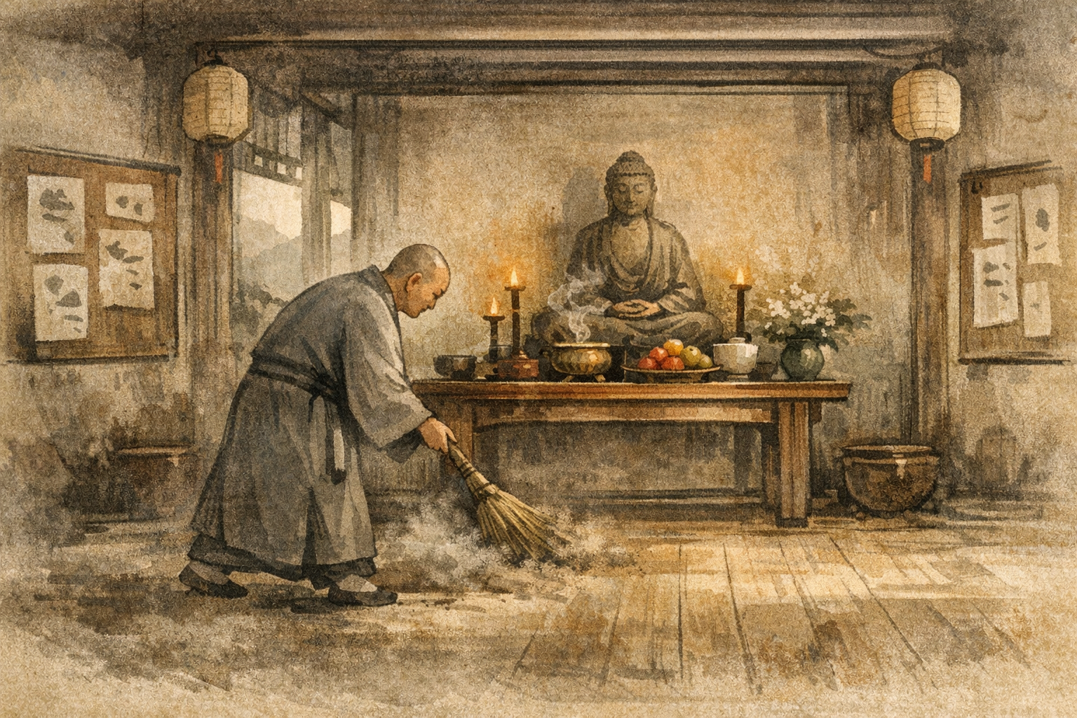 Hall Cleaned panel 3 for Hexagram 45, Gathering Together.