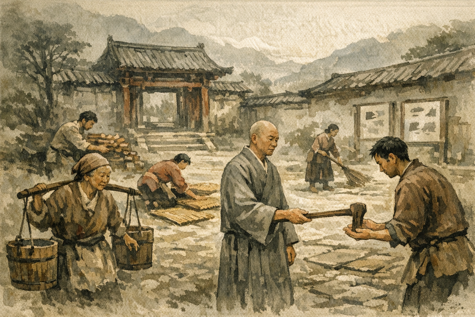 Work Given panel 5 for Hexagram 45, Gathering Together.