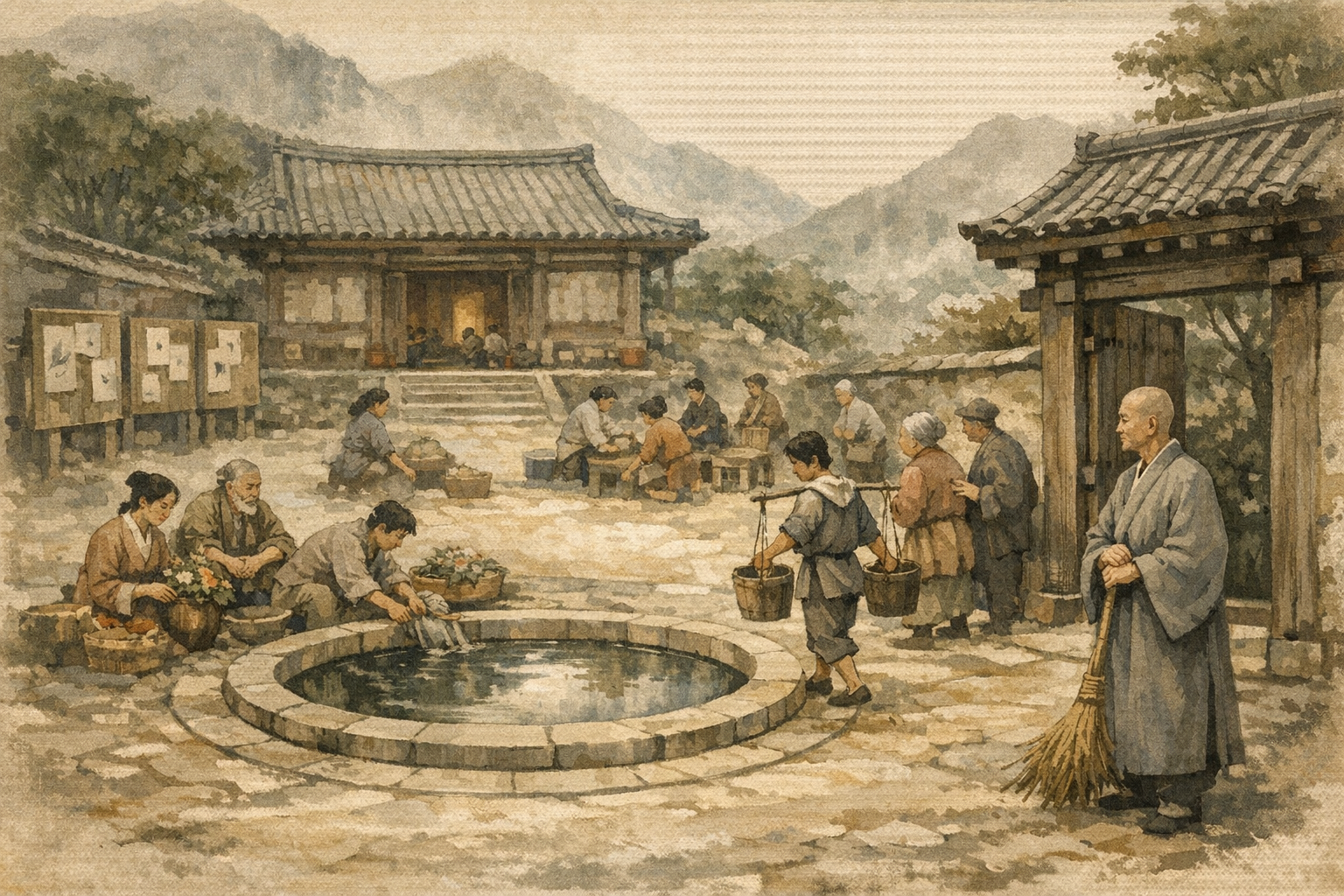 Place To Gather panel 6 for Hexagram 45, Gathering Together.