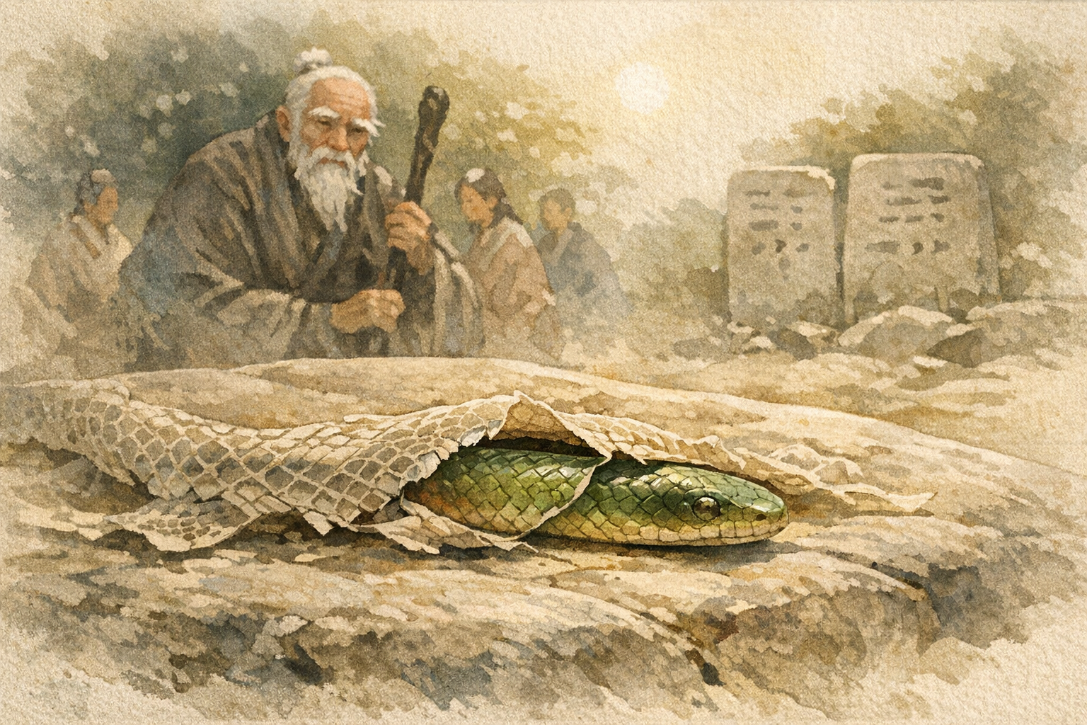 Old Skin Tight panel 2 for Hexagram 49, Revolution.