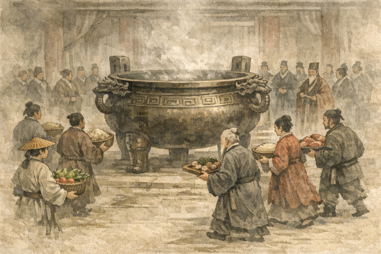 Offerings From Provinces panel 2 for Hexagram 50, The Cauldron.