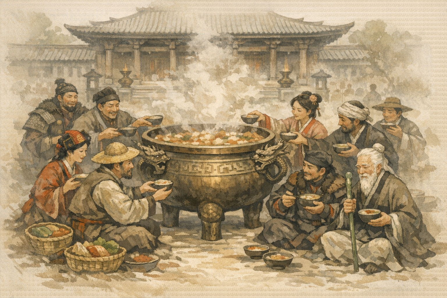 Shared Around The Vessel panel 4 for Hexagram 50, The Cauldron.