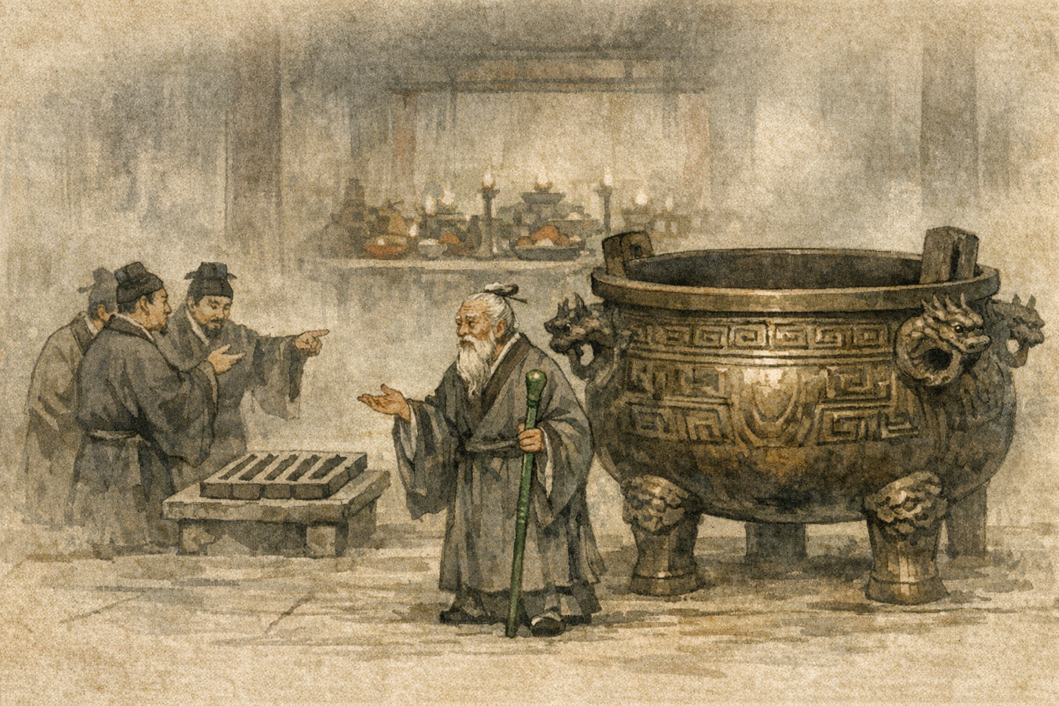 Melt It For Weapons panel 5 for Hexagram 50, The Cauldron.