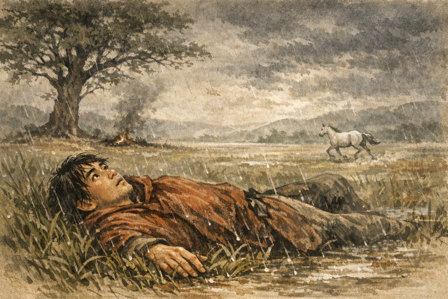 Breathless After Thunder panel 3 for Hexagram 51, The Arousing.