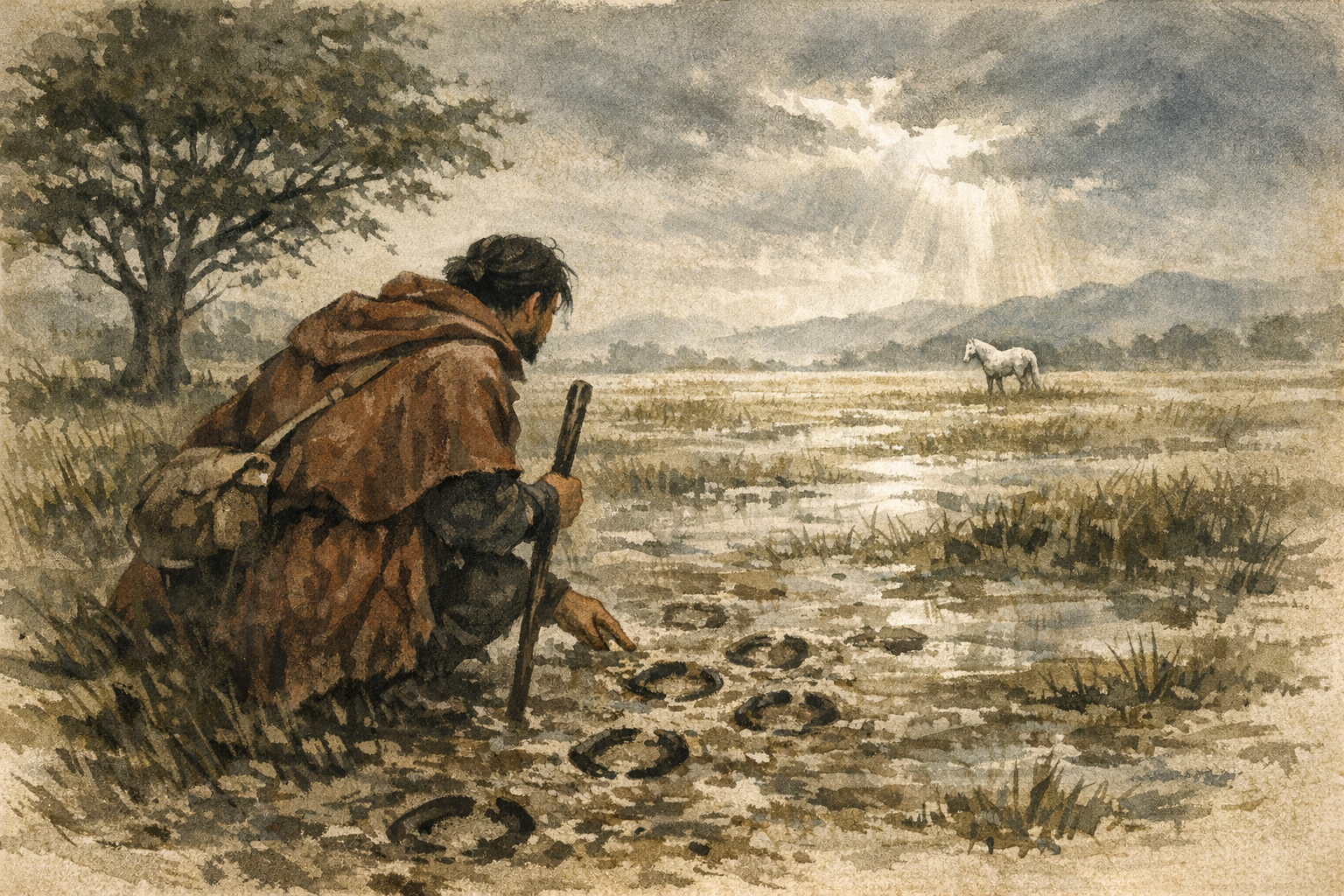 Seeking The Horse panel 4 for Hexagram 51, The Arousing.