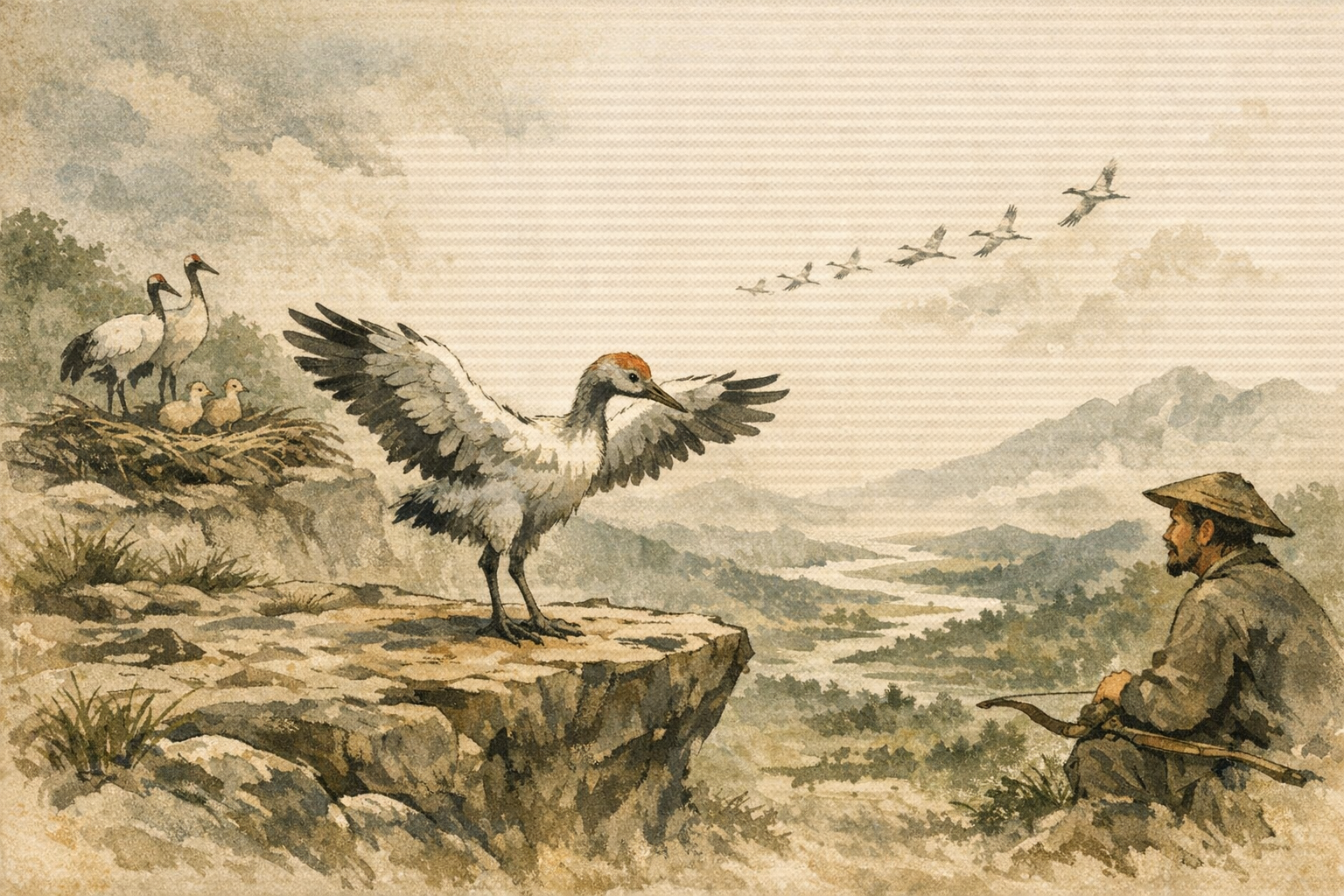 Wings Spread panel 3 for Hexagram 53, Development.