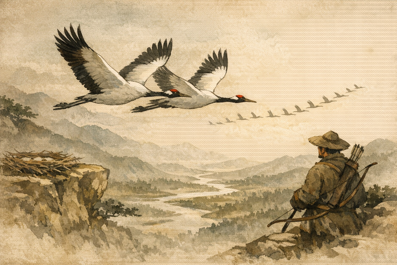 Long Migration panel 5 for Hexagram 53, Development.