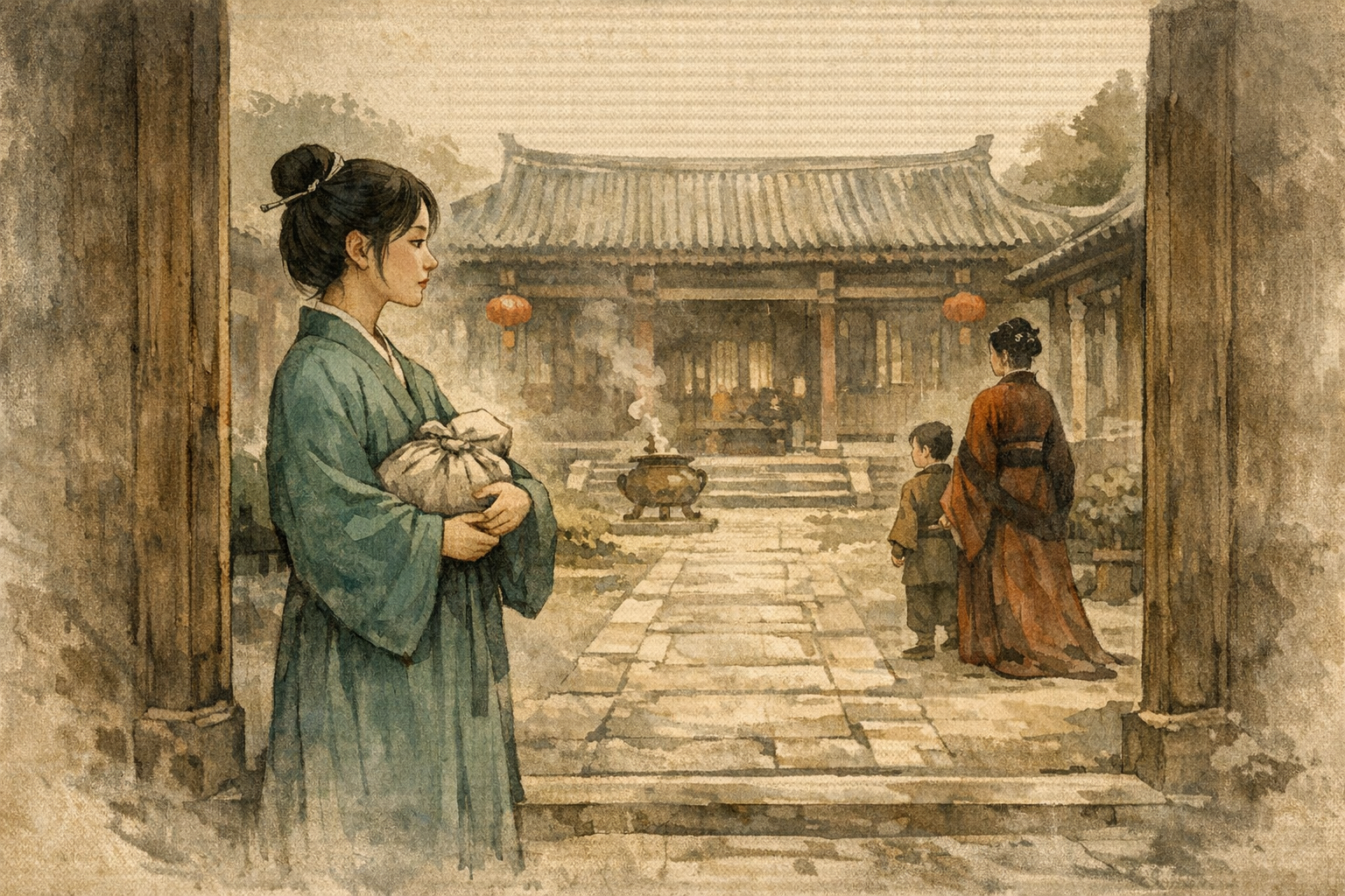 Junior Wife Arrives panel 1 for Hexagram 54, The Marrying Maiden.