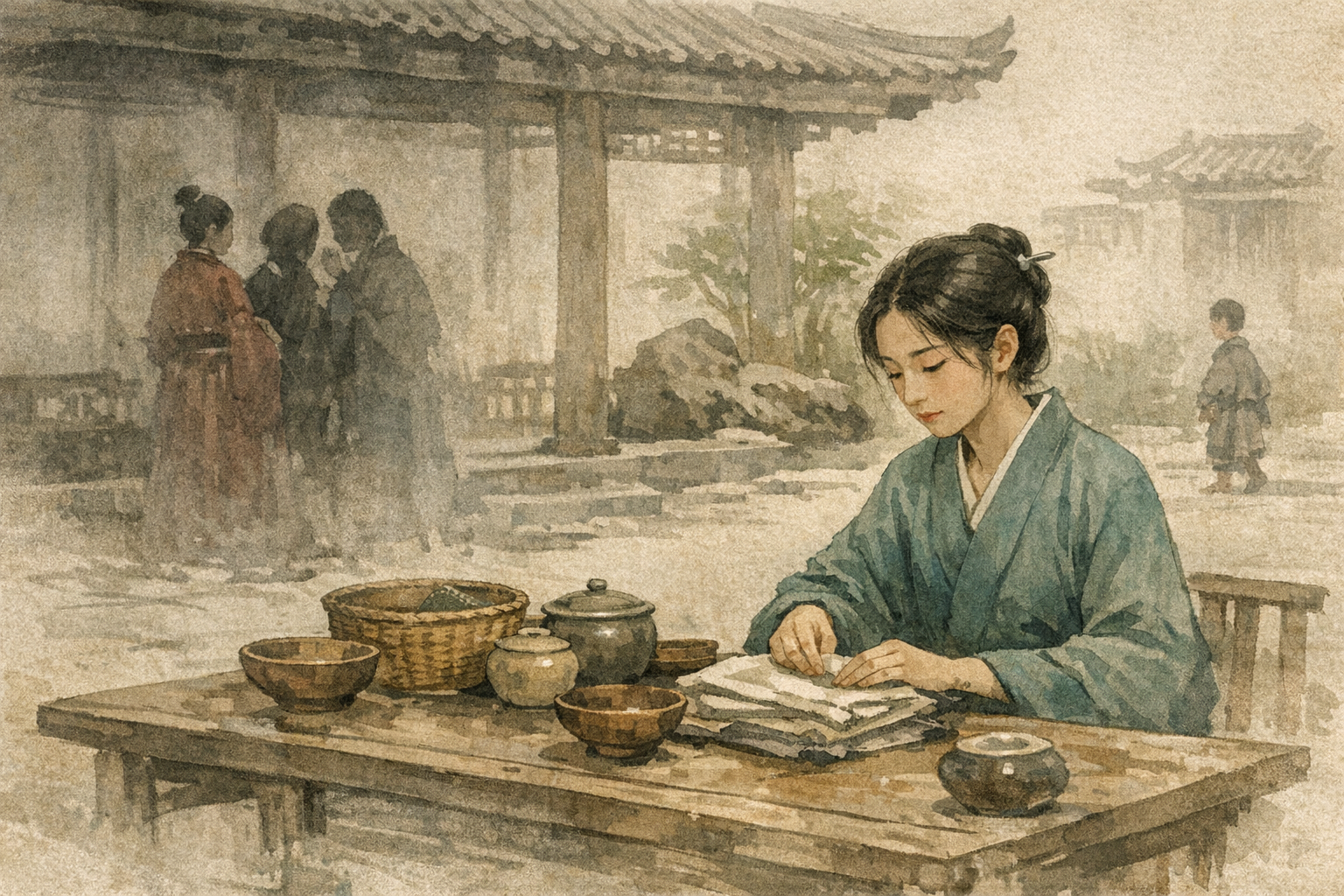 Working Without Scheming panel 3 for Hexagram 54, The Marrying Maiden.