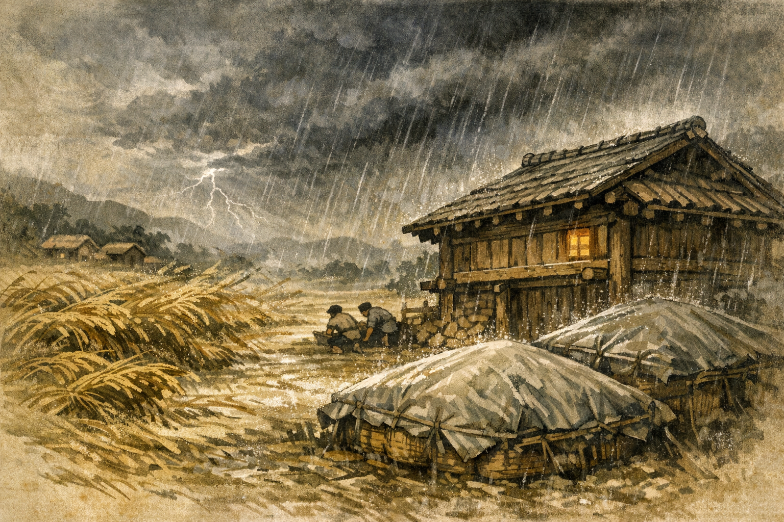 Storm At Afternoon panel 5 for Hexagram 55, Abundance.