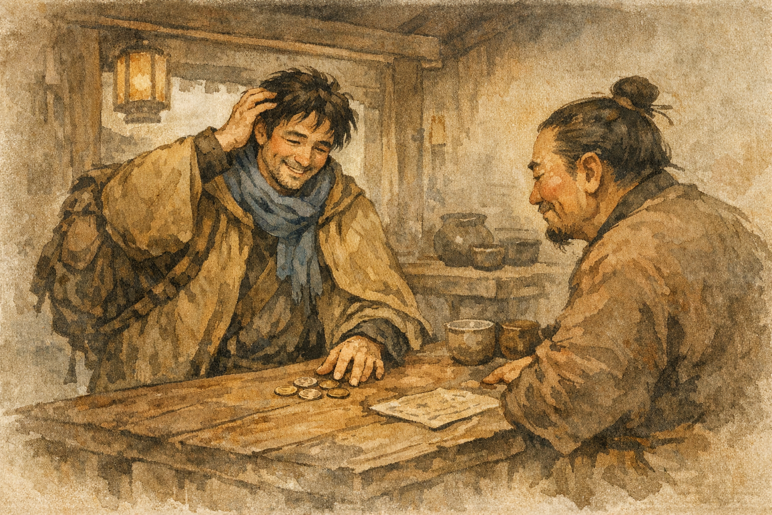 Pay Promptly panel 2 for Hexagram 56, The Wanderer.