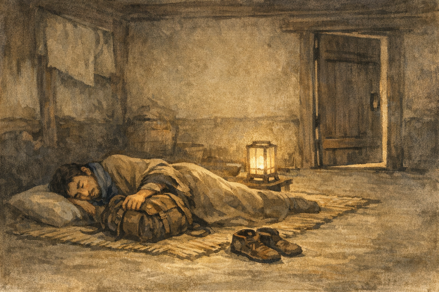 Sleep Lightly panel 3 for Hexagram 56, The Wanderer.