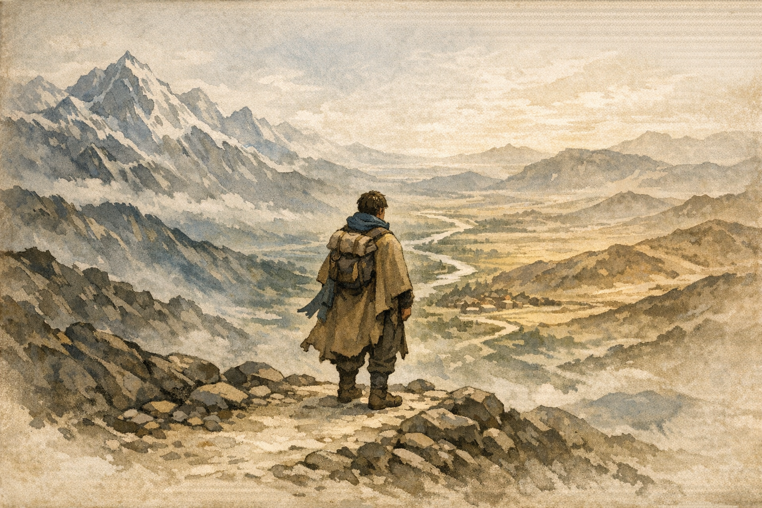 Three Provinces Crossed panel 5 for Hexagram 56, The Wanderer.