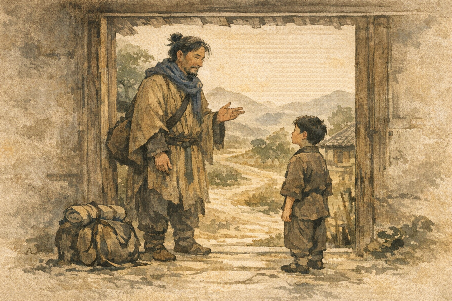 Guest And Citizen panel 6 for Hexagram 56, The Wanderer.