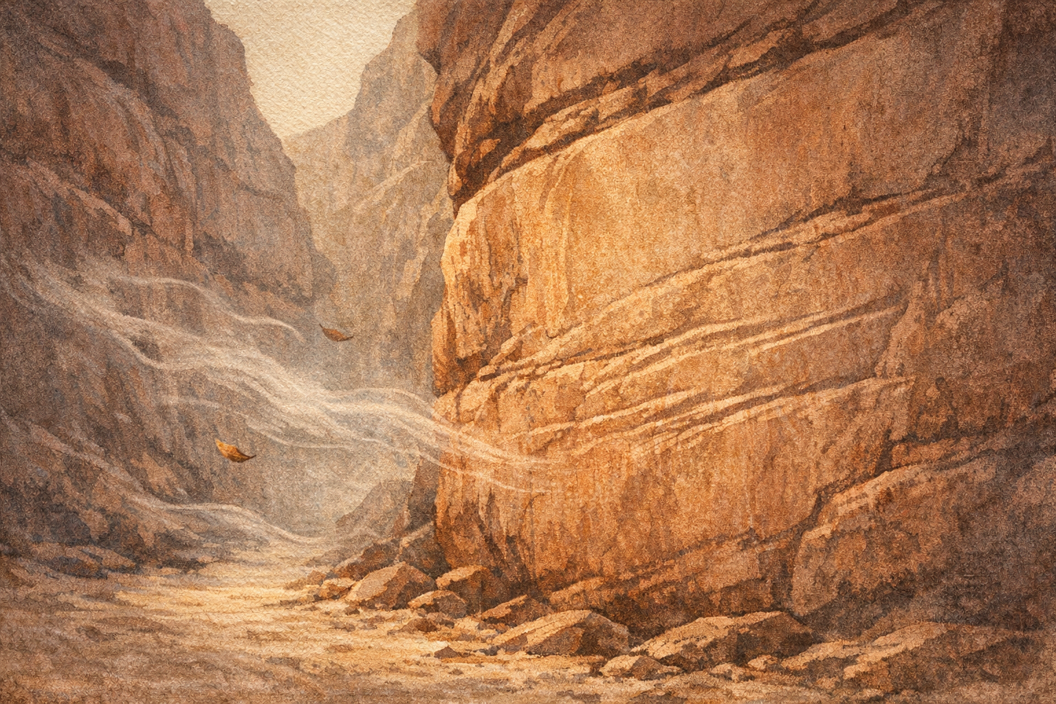 First Shallow Marks panel 3 for Hexagram 57, The Gentle.