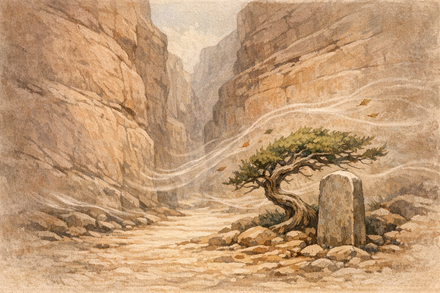 Centuries Passing panel 4 for Hexagram 57, The Gentle.