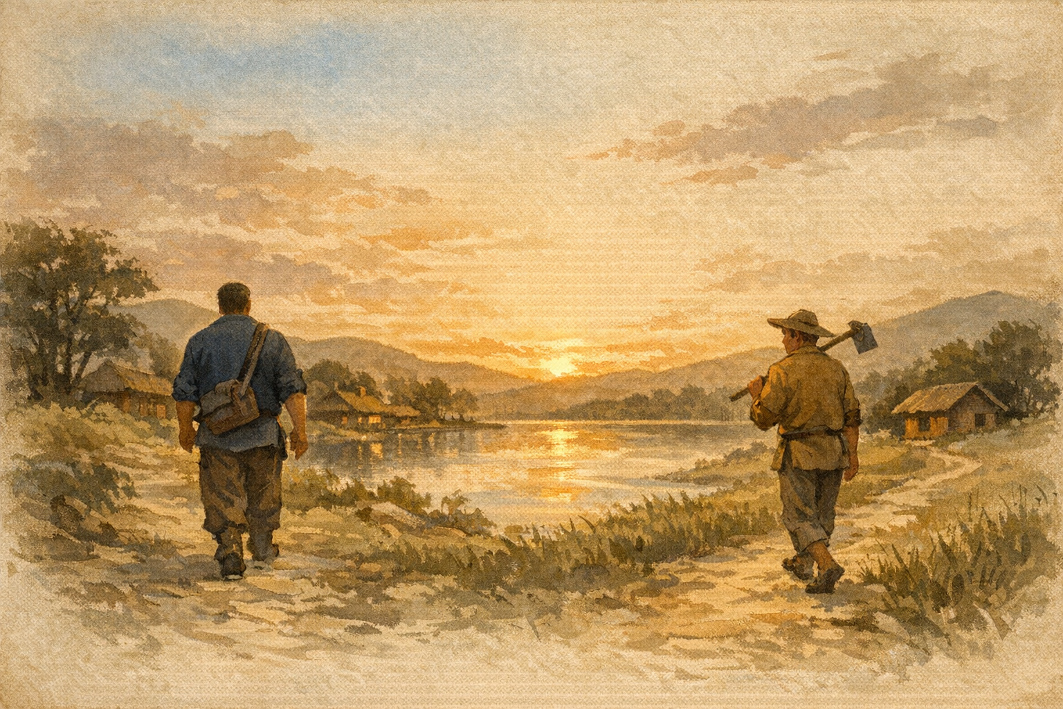 Walking Home Lighter panel 5 for Hexagram 58, The Joyous.