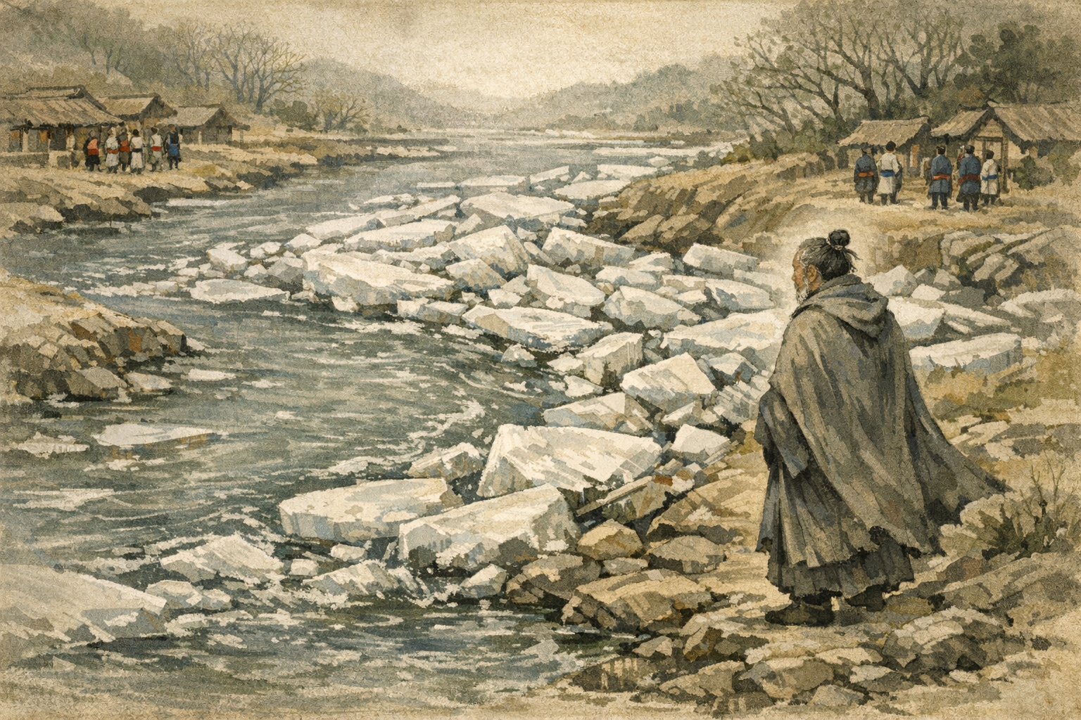 Ice Breaks panel 1 for Hexagram 59, Dispersion.