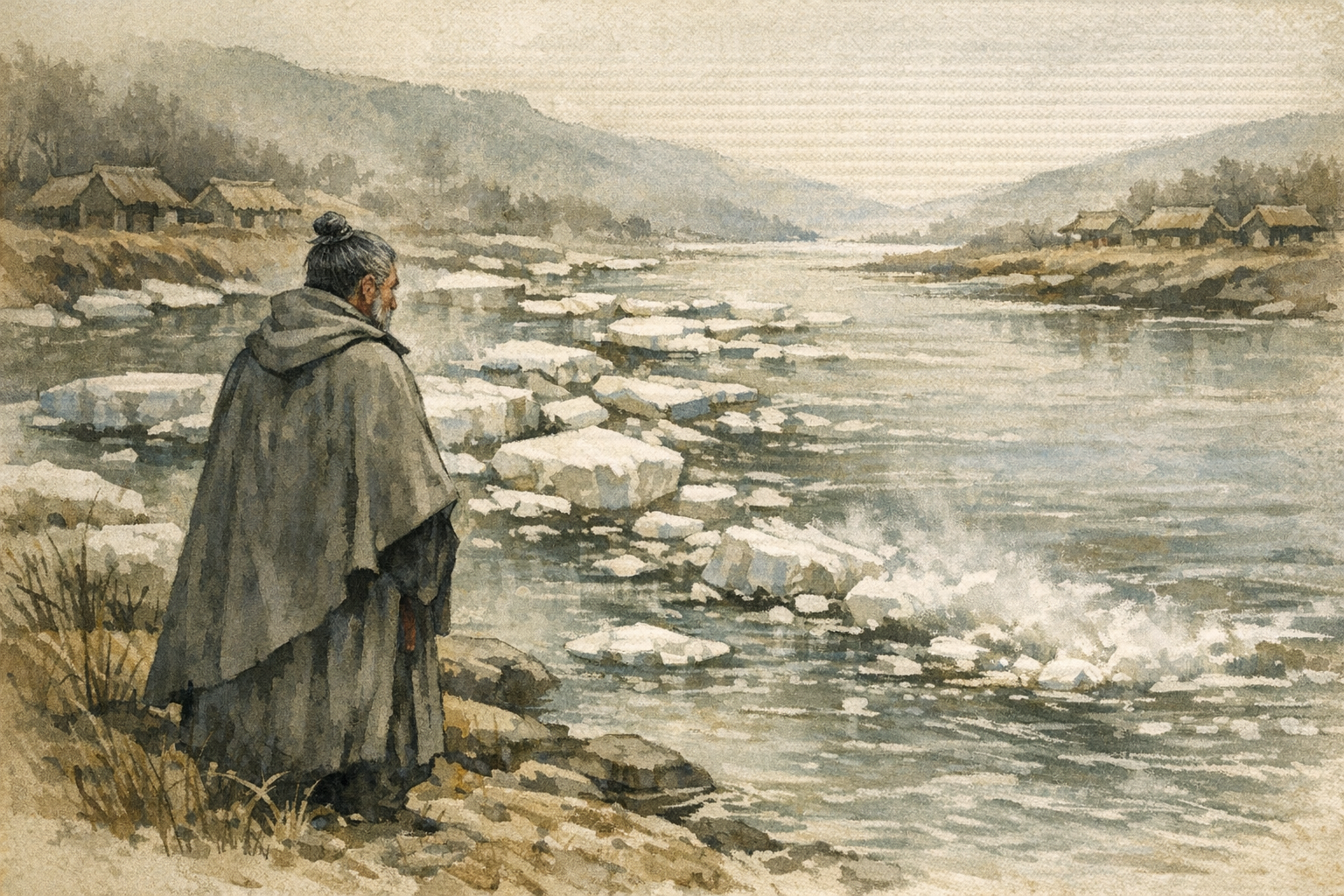 Chief Watches River panel 3 for Hexagram 59, Dispersion.