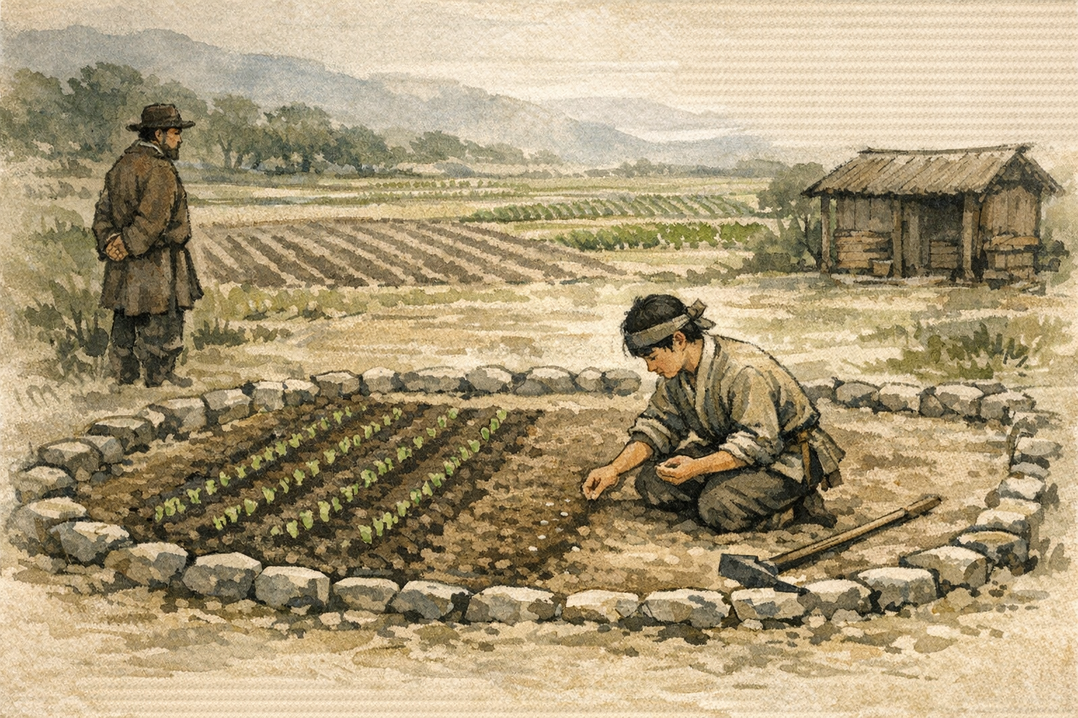 Plant What You Can Tend panel 2 for Hexagram 60, Limitation.