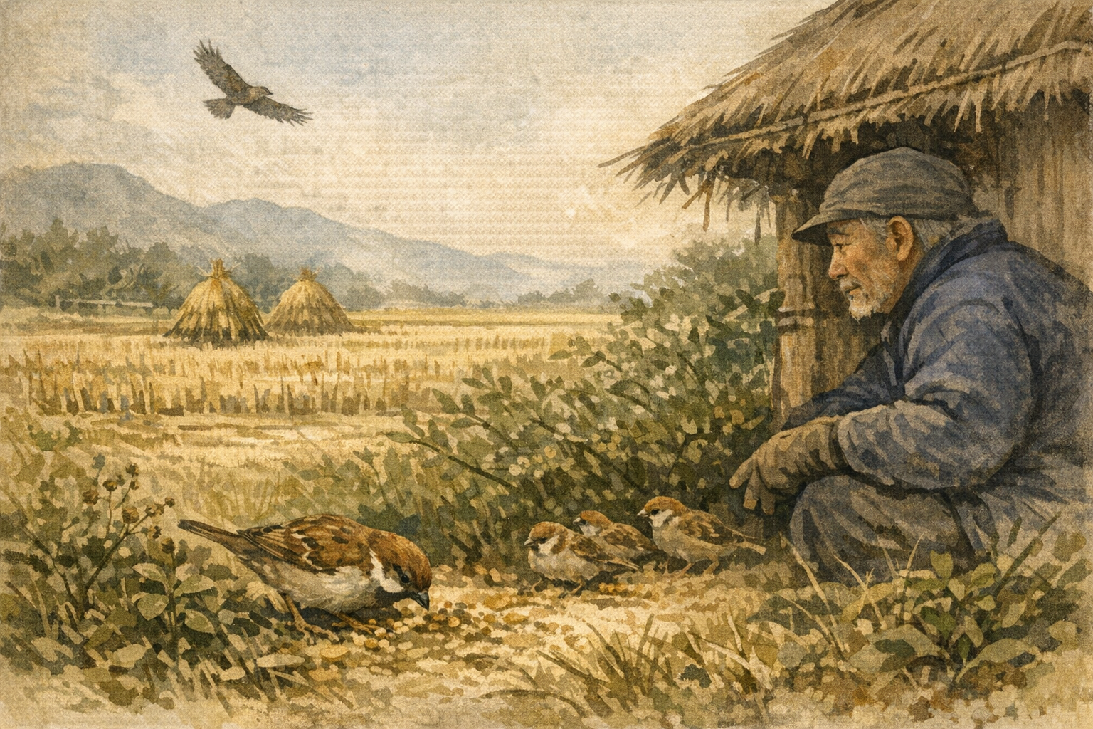 Seeds In The Scrub panel 4 for Hexagram 62, Preponderance of the Small.