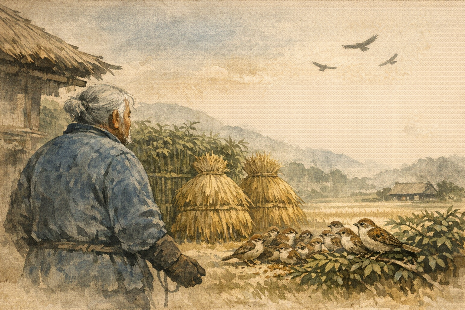 Hawks Move On panel 5 for Hexagram 62, Preponderance of the Small.