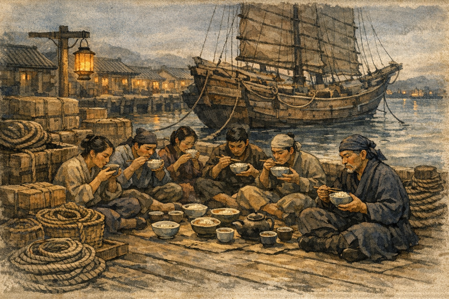 Crew Fed panel 5 for Hexagram 63, After Completion.