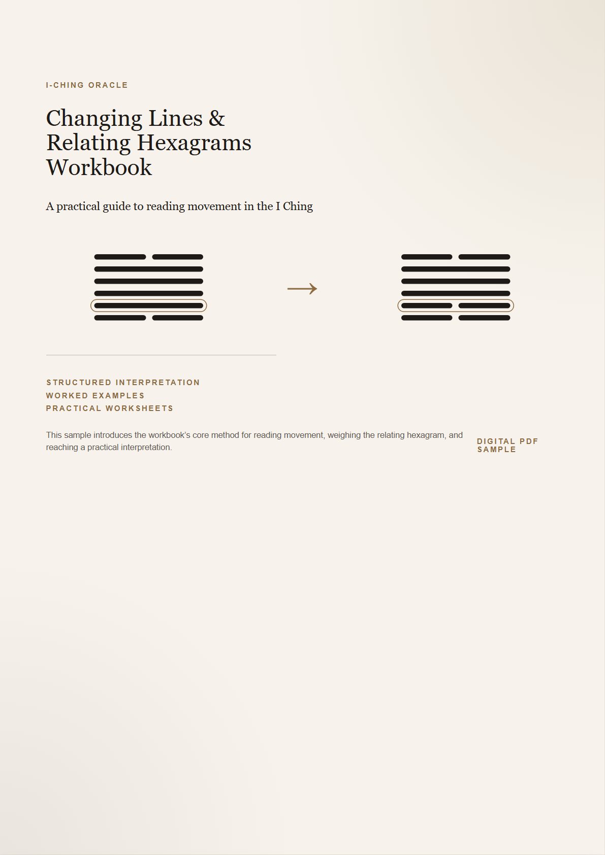 Cover of the Changing Lines and Relating Hexagrams Workbook.