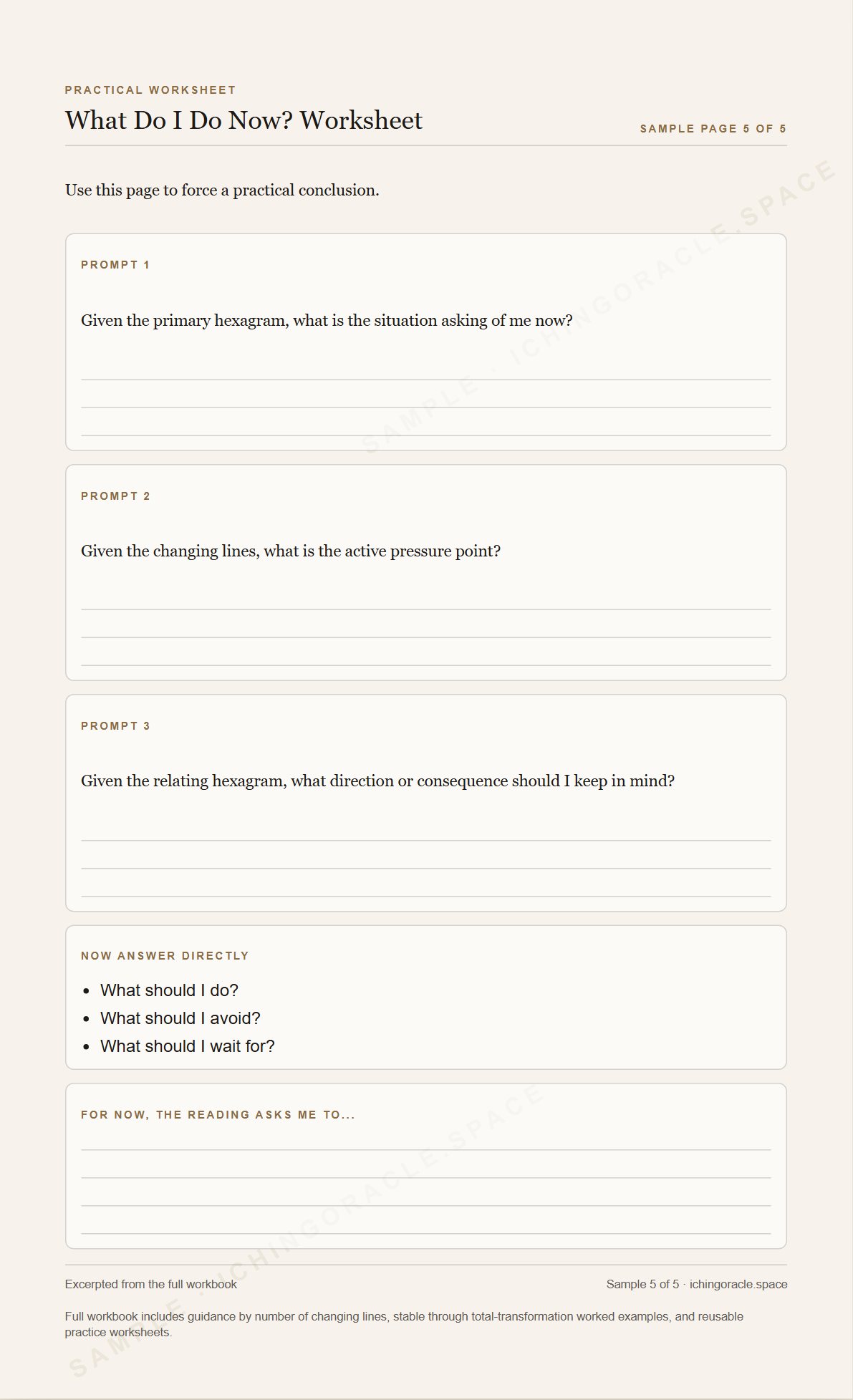 Worksheet preview page prompting the reader toward a practical conclusion.
